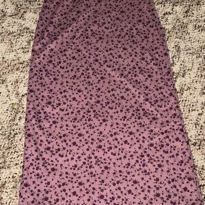 Pink Rose Mauve Maxi Skirt with Dark Floral Print